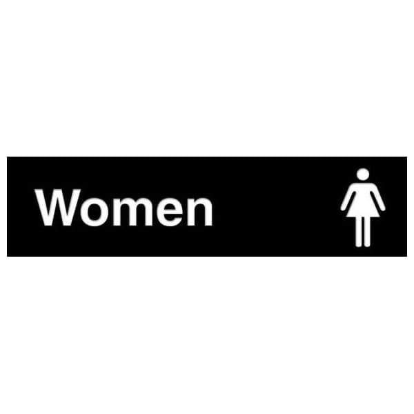 Accuform Women (Restroom), Engraved Plastic, 3 in x 12 in PSG608BK - main